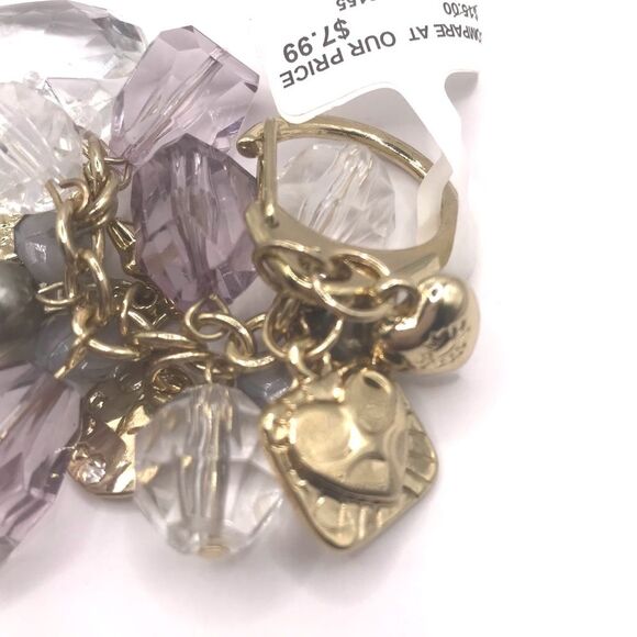 Sleek Gold and Purple Charm Keychain  Accessory - Picture 4 of 6